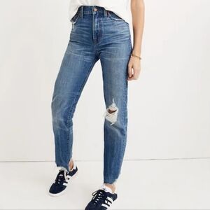 Madewell High Rise Distressed Blue Jeans The Perfect Summer Jean Size 28